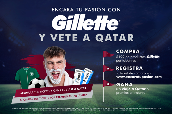 Con Gillette®, ¡estás a una rasurada de Qatar!