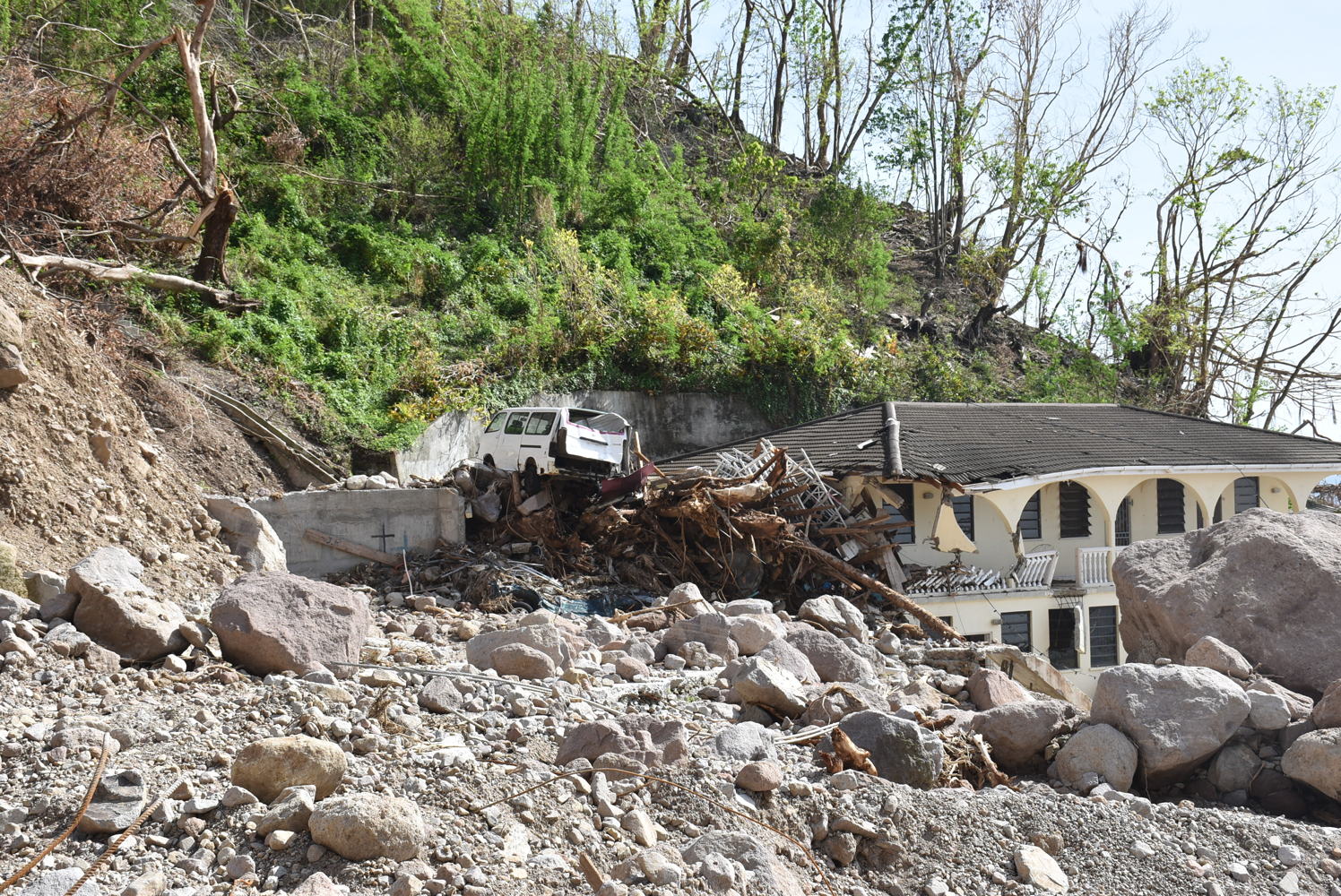 House destroyed by Landslide (Photo credit: S Casimir-UNITE) 