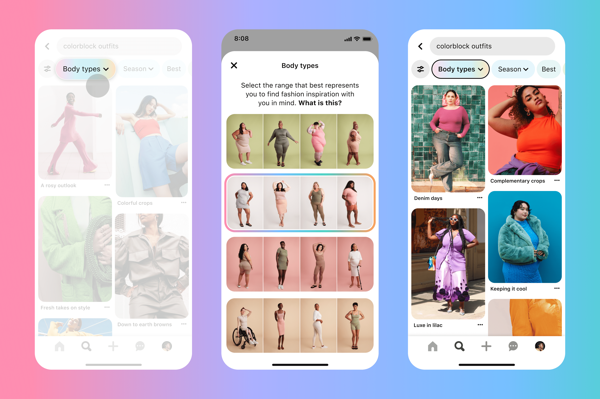 La nueva gama de tipos de cuerpo de Pinterest brinda resultados de búsqueda mejores y más inclusivos 