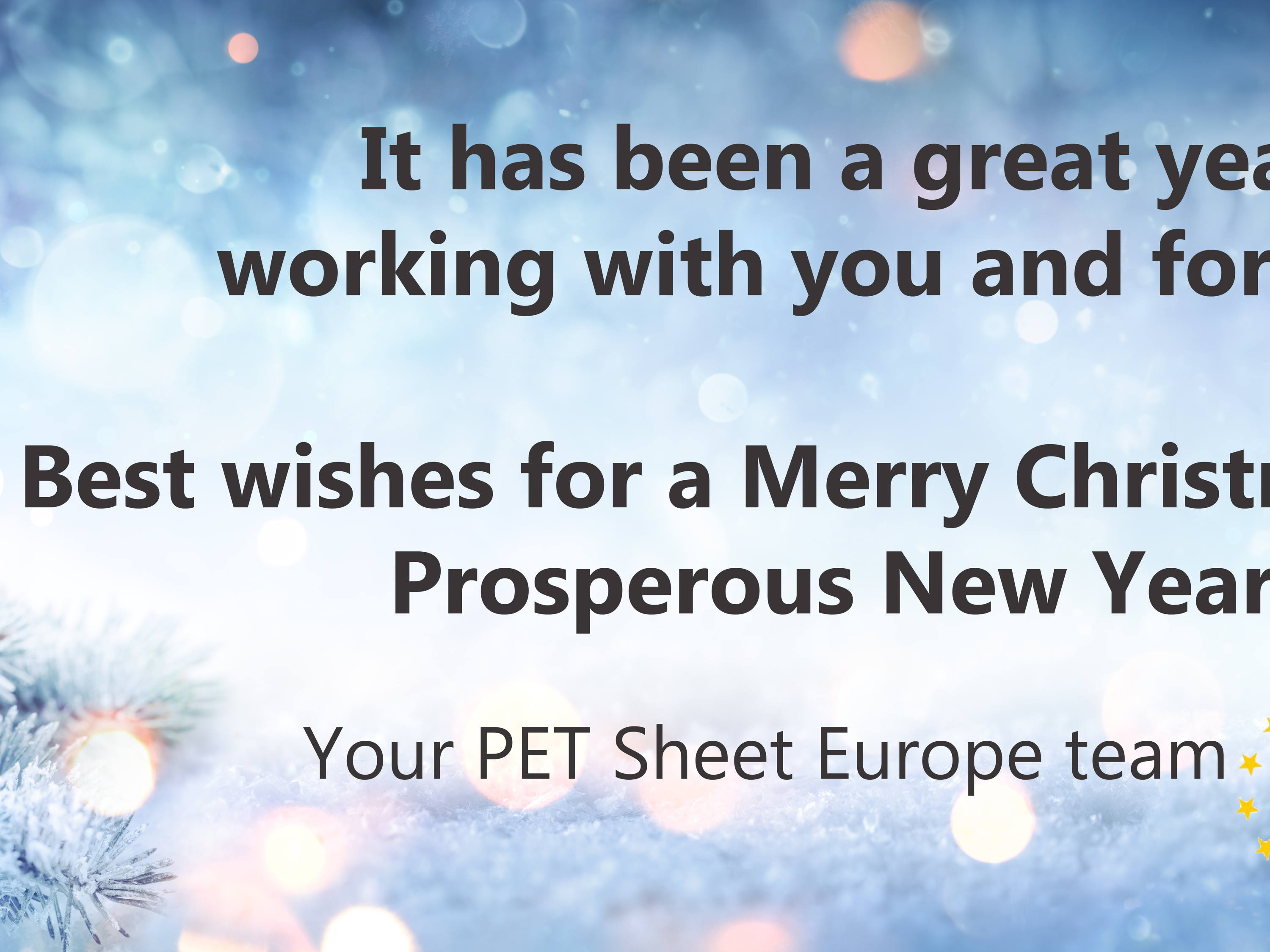 Your Christmas Card from PET Sheet Europe