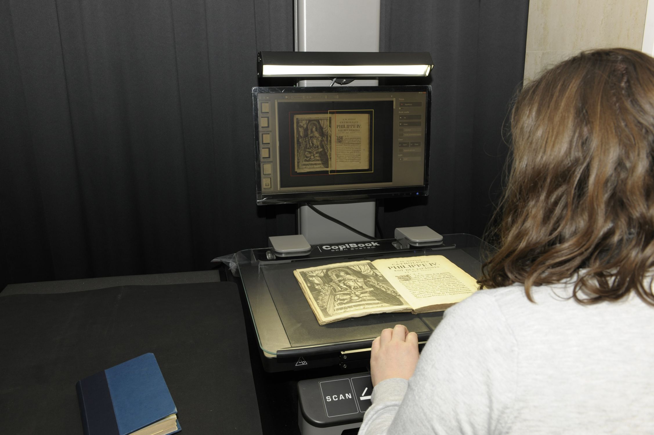 One of the books being scanned at the KBR digitisation lab