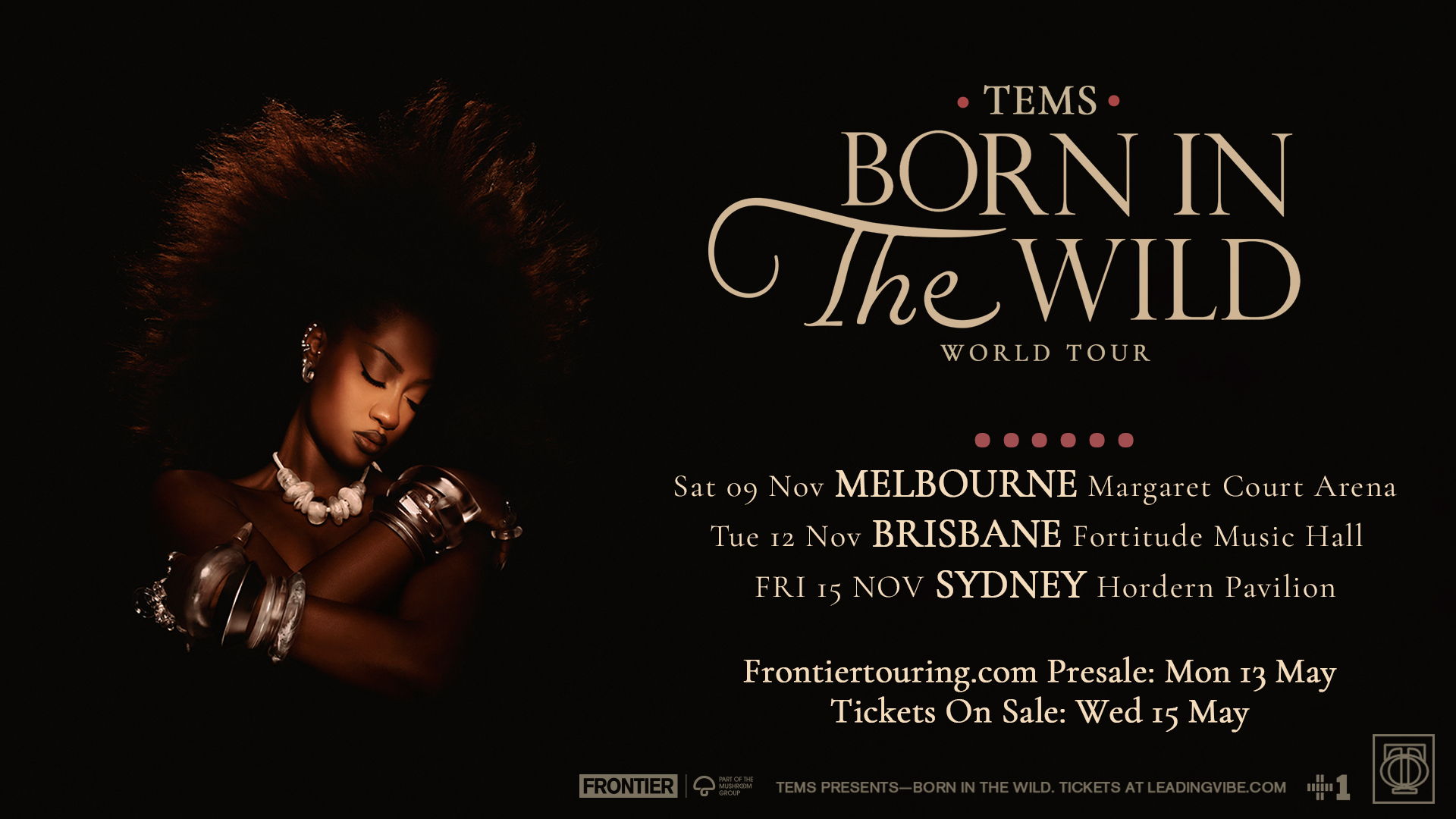 TEMS BRINGS HER BORN IN THE WILD TOUR TO AUSTRALIA THIS NOVEMBER 