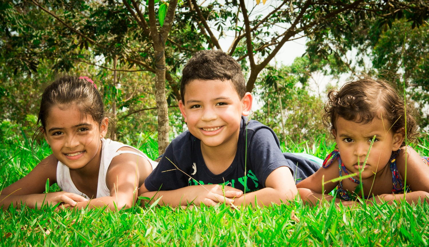 Children connecting with nature