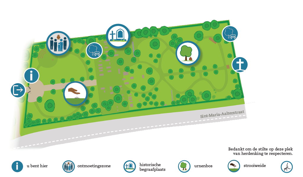 Plattegrond van de site zoals weergegeven op een infobord ter plaatse, ©VLM Plattegrond van de site zoals weergegeven op een infobord ter plaatse, ©VLM