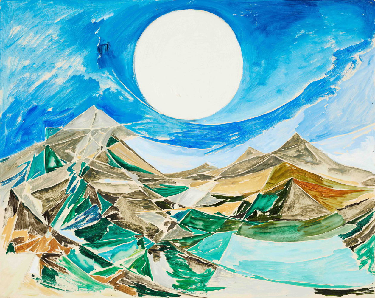 Else Alfelt, Full Moon, 1956, olieverf op paneel, collectie Carl-Henning Pedersen & Else Alfelt Museum, Herning, Denemarken