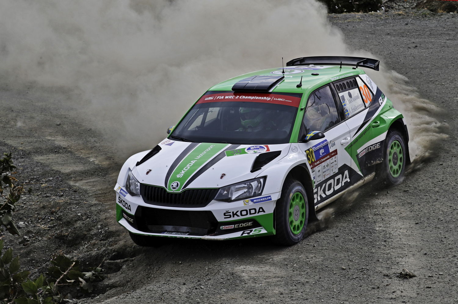 Pontus Tidemand and co-driver Jonas Andersson in the ŠKODA FABIA R5 are the favourites to win the WRC 2 on Argentine gravel.