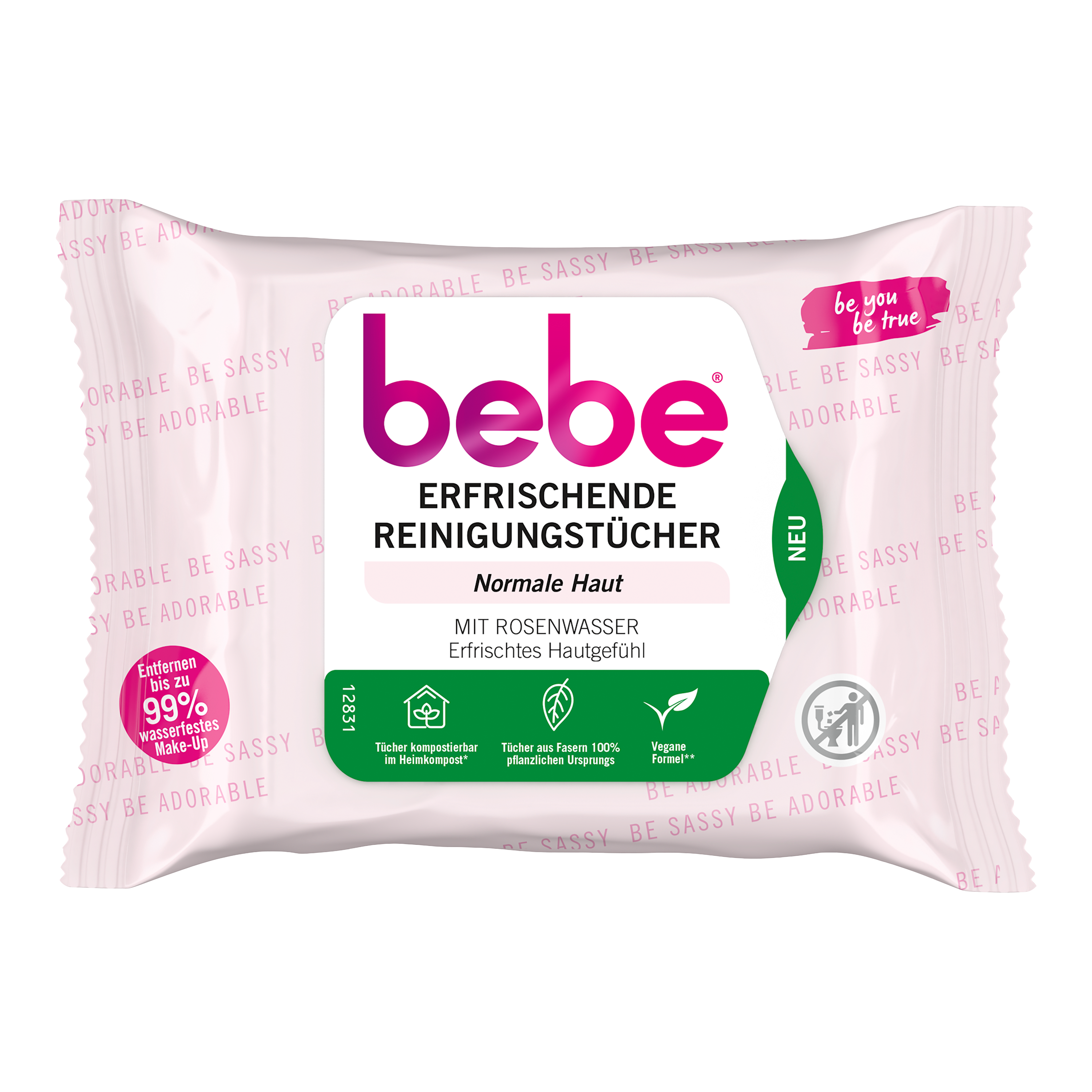 bebe® Erfrischende Reinigungstücher mit Rosenwasser natürlichen Ursprungs