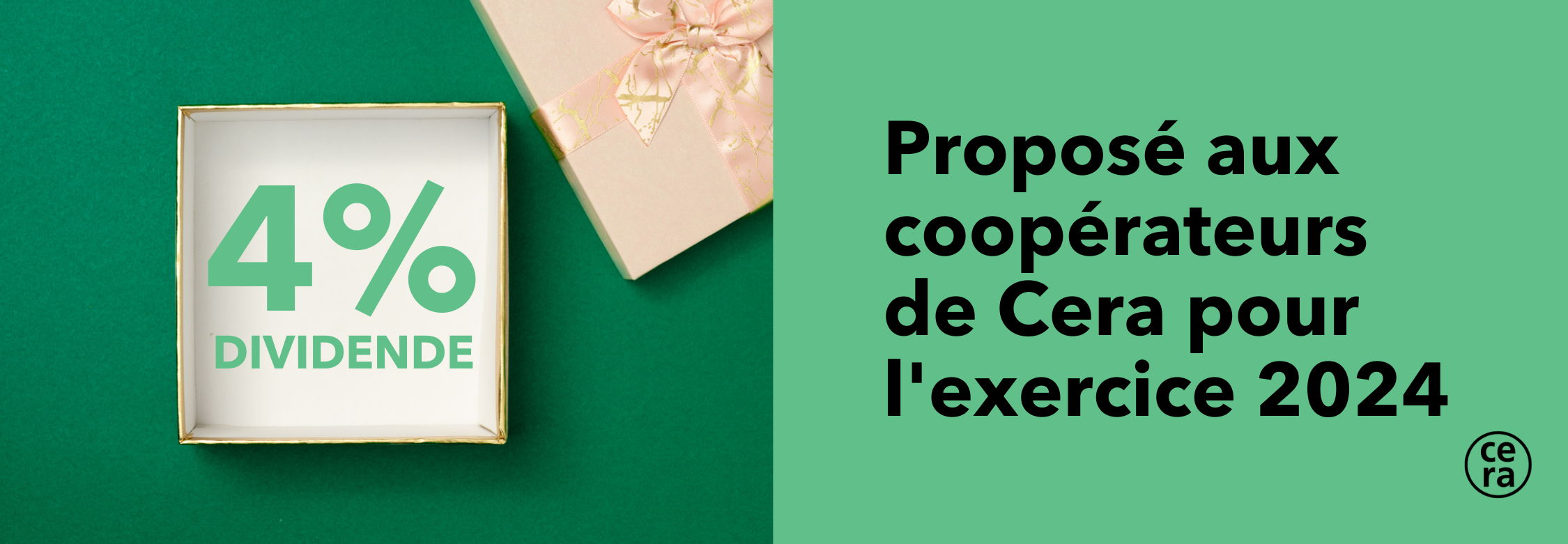 4,00% de dividende pour les coopérateurs Cera au titre de l'exercice 2024