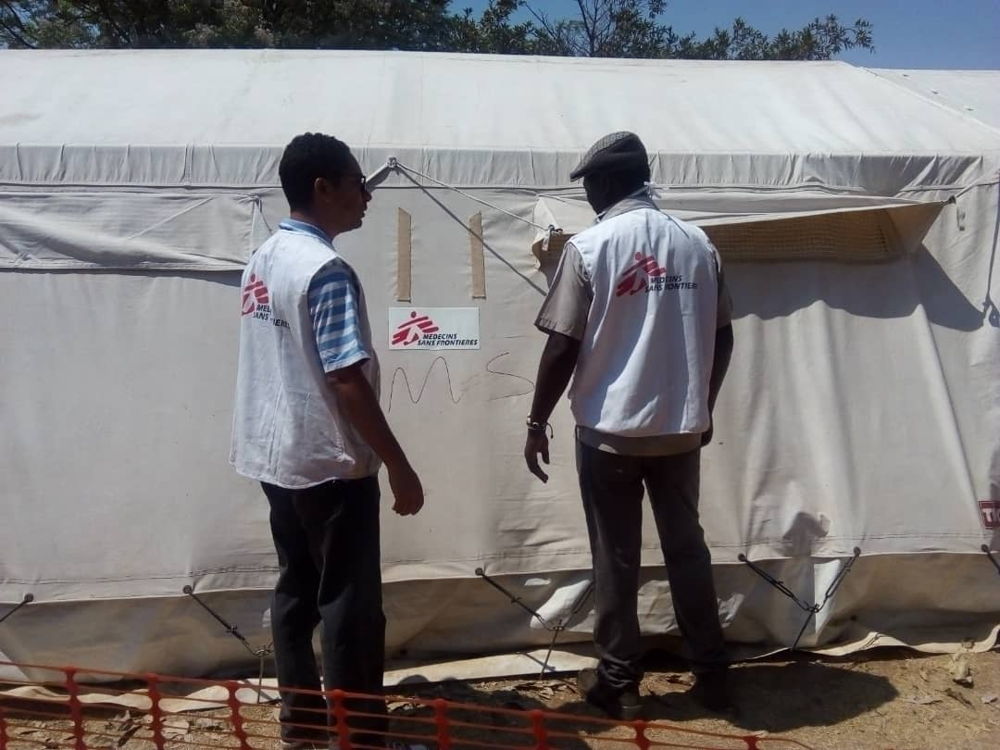 A Cholera Treatment Centre in Glenview, Harare that was set up by MSF to support the City of Harare health department to respond to the cholera outbreak. MSF set up cholera treatment centres in Harare and Buhera during the cholera outbreak in Zimbabwe. Photographer: Gloria Ganyani A Cholera Treatment Centre in Glenview, Harare that was set up by MSF to support the City of Harare health department to respond to the cholera outbreak. MSF set up cholera treatment centres in Harare and Buhera during the cholera outbreak in Zimbabwe. Photographer: Gloria Ganyani
