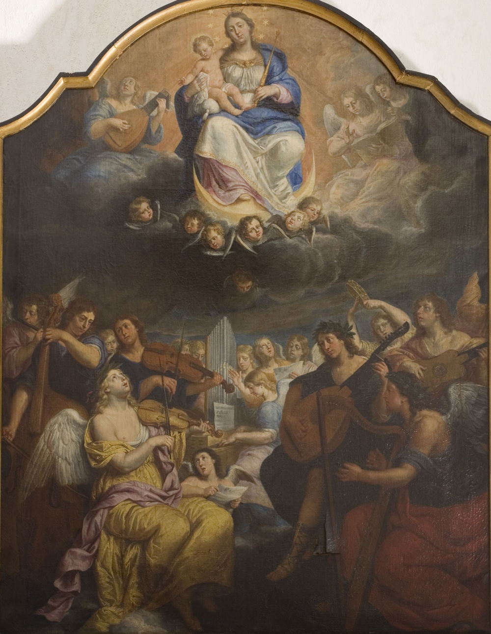5 – Marc-Antonio Garibaldo, Verheerlijking van O.-L.-Vrouw Koningin der Engelen [Regina angelorum], na 1658? (Antwerpen, Kerkraad Sint-Laurentiusparochie). Foto Hilke Arijs, © KIK-IRPA, Brussel