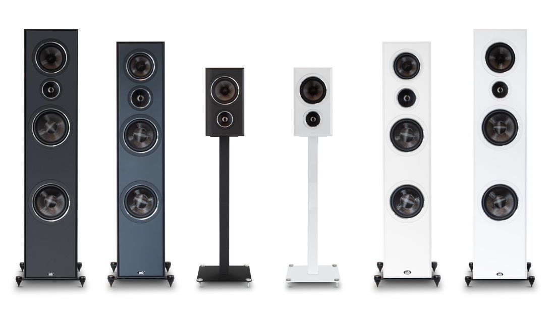 Full Imagine Series including B50 bookshelf speakers, T54 &T65 tower speakers.