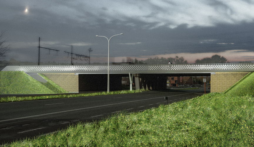 Simulatie fietsbrug Volhardingslaan