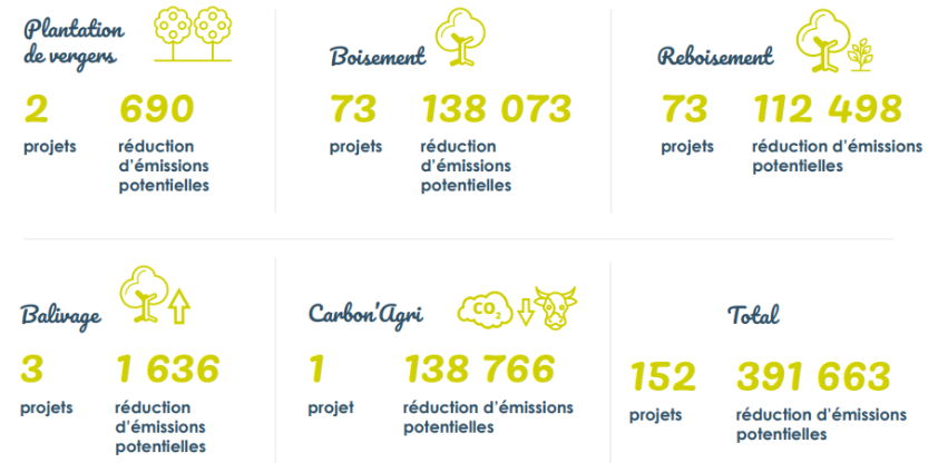 Le label bas-carbone - État des lieux de la compensation carbone en France - INFCC - Édition 2022 (basée sur les chiffres de 2021)