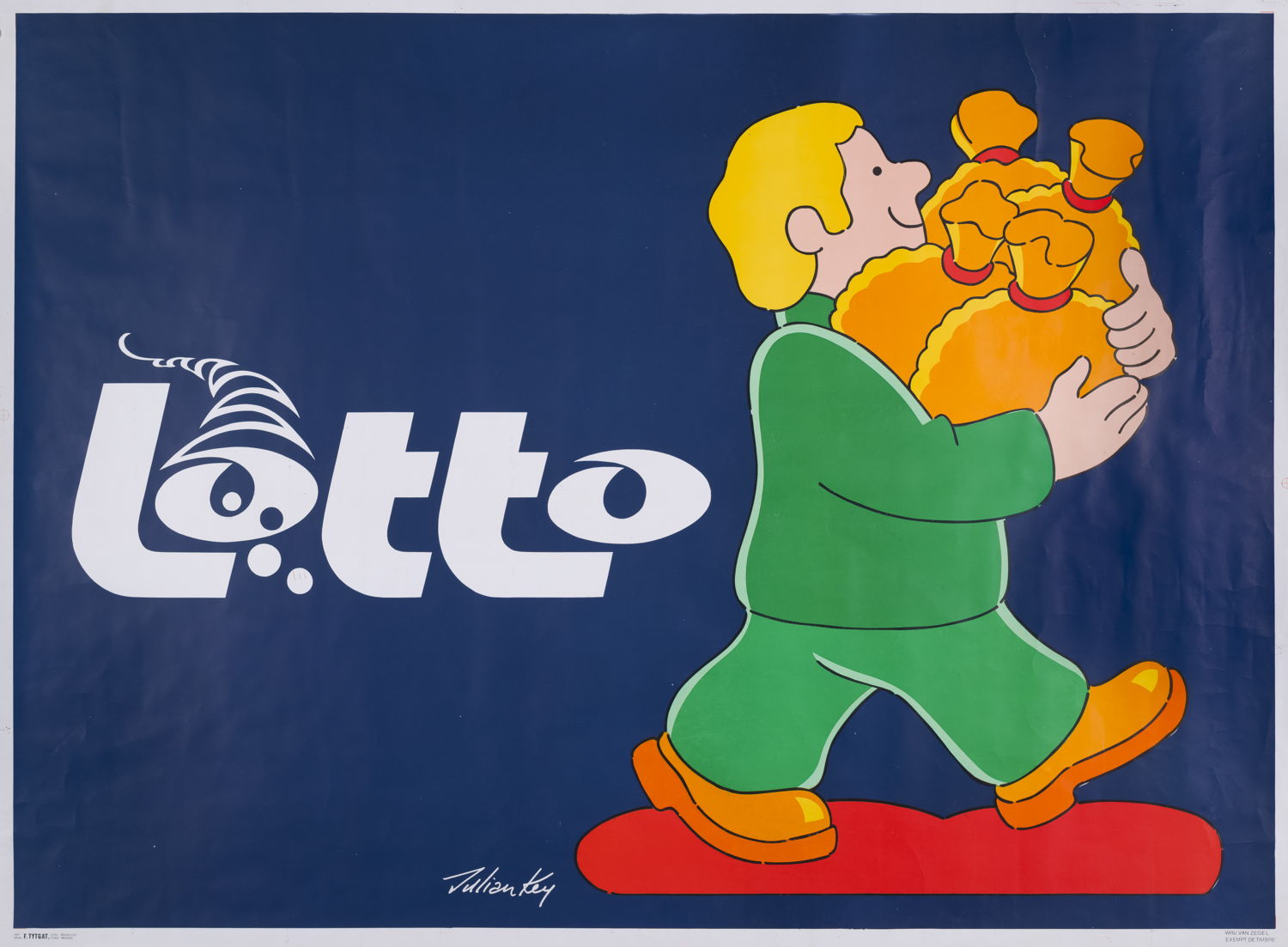 Affiche van de eerste Lotto-trekking, 4 februari 1978 © Collectie Nationale Loterij. Foto: L’Atelier de l’Imagier