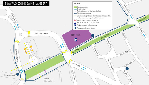 Tram de Liège : Reprise des travaux place Saint-Lambert,  place du Marché et rue de Bex.
