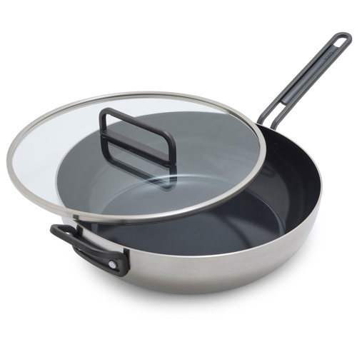 GreenPan™ Stanley Tucci™ Stainless Steel Ceramic Nonstick 30cm Frypan with Lid - €235 GreenPan™ Stanley Tucci™ Stainless Steel Ceramic Nonstick 30cm Frypan with Lid - €235