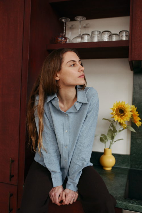 Mardi editions - SS23 - Chemise Agathe Laine coton Bleu gris (165€)