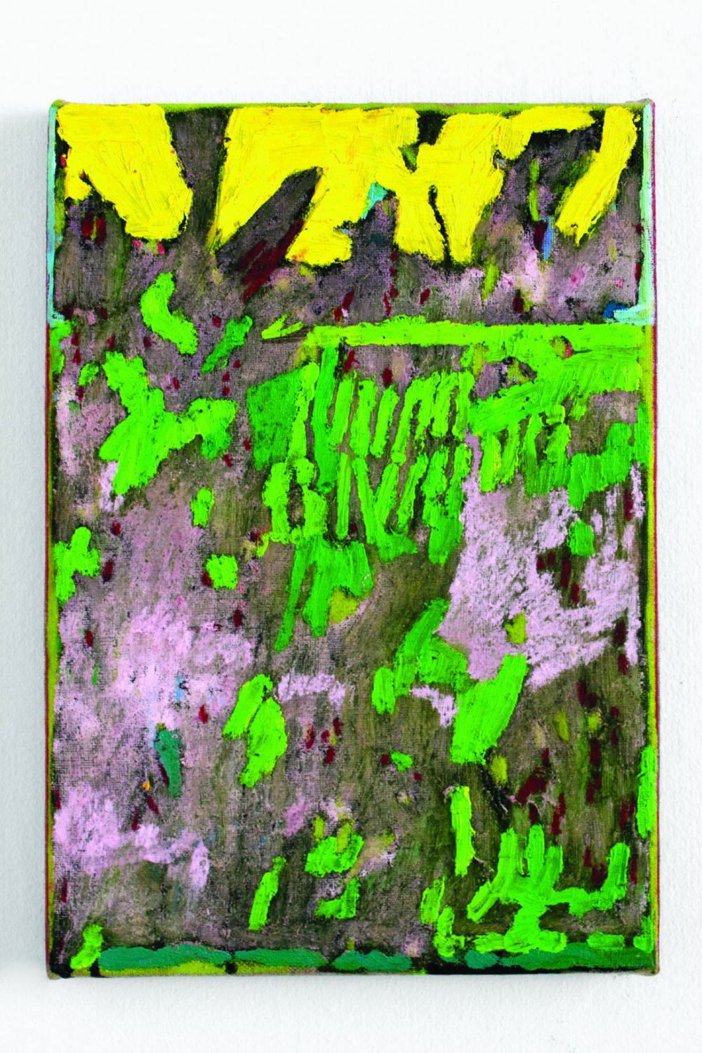 Svelte Thijs, Achter de voederbak in de Molenlei, 35 X 24, olieverf ,pastel op doek, 202O 2020