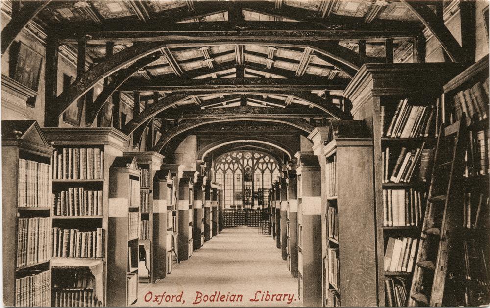 8 November 1602 - The Bodleian Library was founded. It is the primary research library of the University of Oxford and one of the oldest libraries in Europe. In November 2021, a fragment from a 12th Century French poem previously believed to have been lost forever was found by an academic in the Bodleian Library. (Bodleian Library c.1900. AKG102857 ©akg-images)