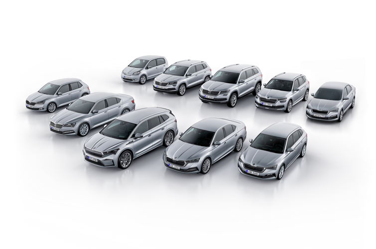 ŠKODA AUTO currently offers ten model series: The CITIGOe iV, FABIA, RAPID, SCALA, OCTAVIA, SUPERB, KAMIQ, KAROQ, KODIAQ and ENYAQ iV. ŠKODA AUTO currently offers ten model series: The CITIGOe iV, FABIA, RAPID, SCALA, OCTAVIA, SUPERB, KAMIQ, KAROQ, KODIAQ and ENYAQ iV.