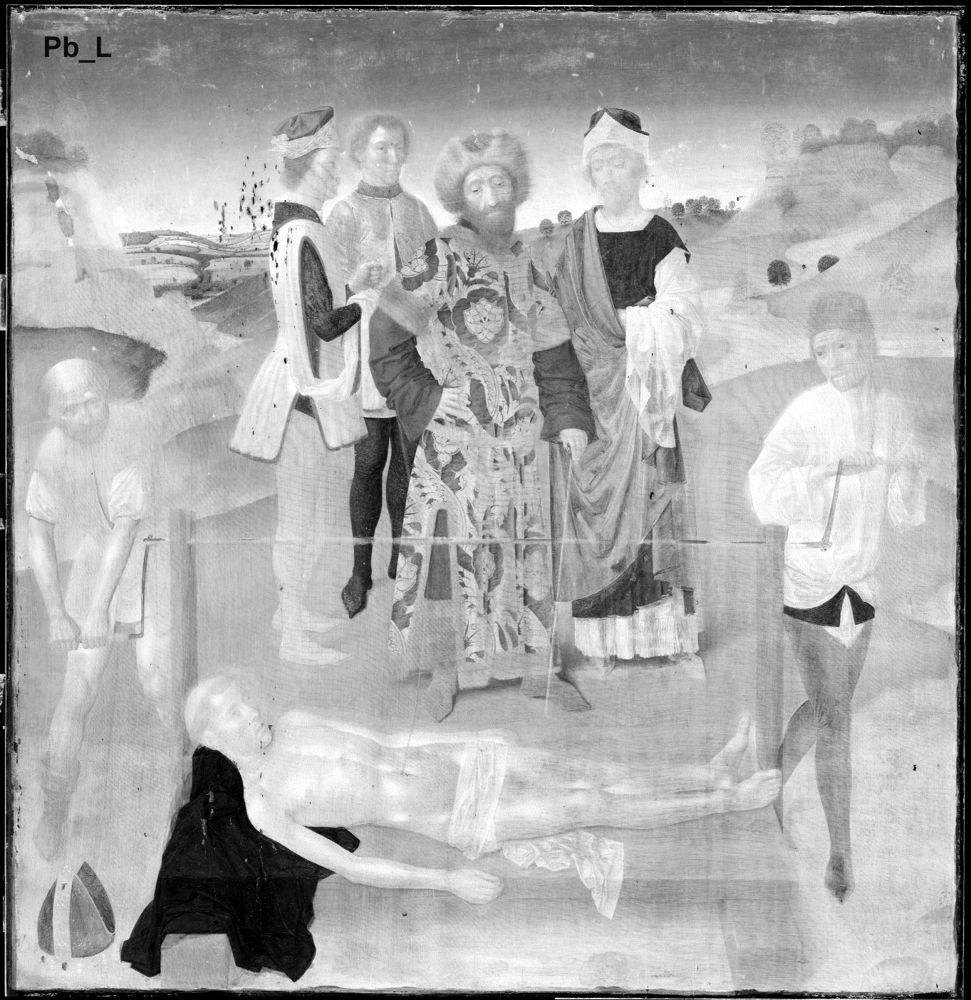 ‘Martyrdom of Saint Erasmus Triptych’ [macro-XRF, lead], Dieric Bouts, ca. 1460-1464, M Leuven / Saint Peter’s Church © AXIS-Group UAntwerpen, Stijn Legrand, Geert Van der Snickt
