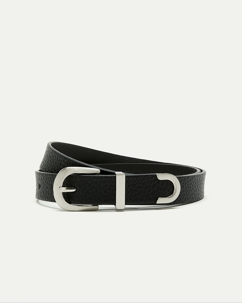 Skinny Faux Leather Belt x The Birds Papaya
