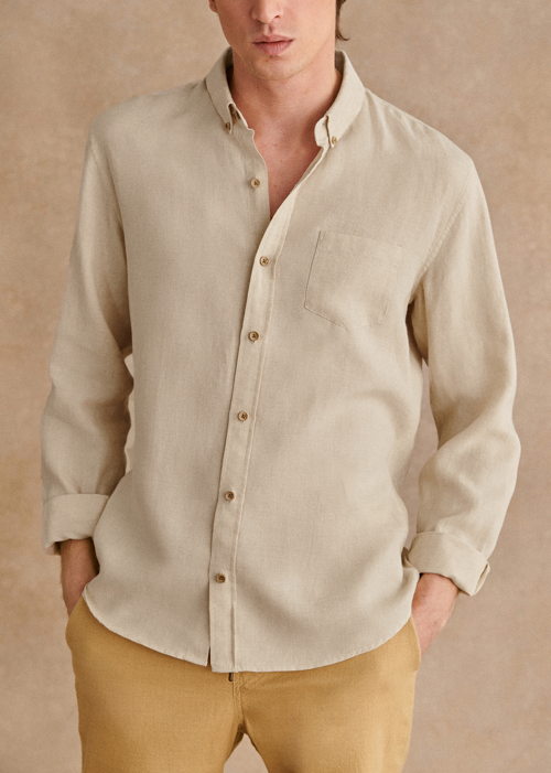 Octobre Editions - Chemise Charlie Coton Lin Beige - 90€
