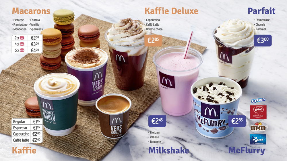 Digitaal menubord Desserts