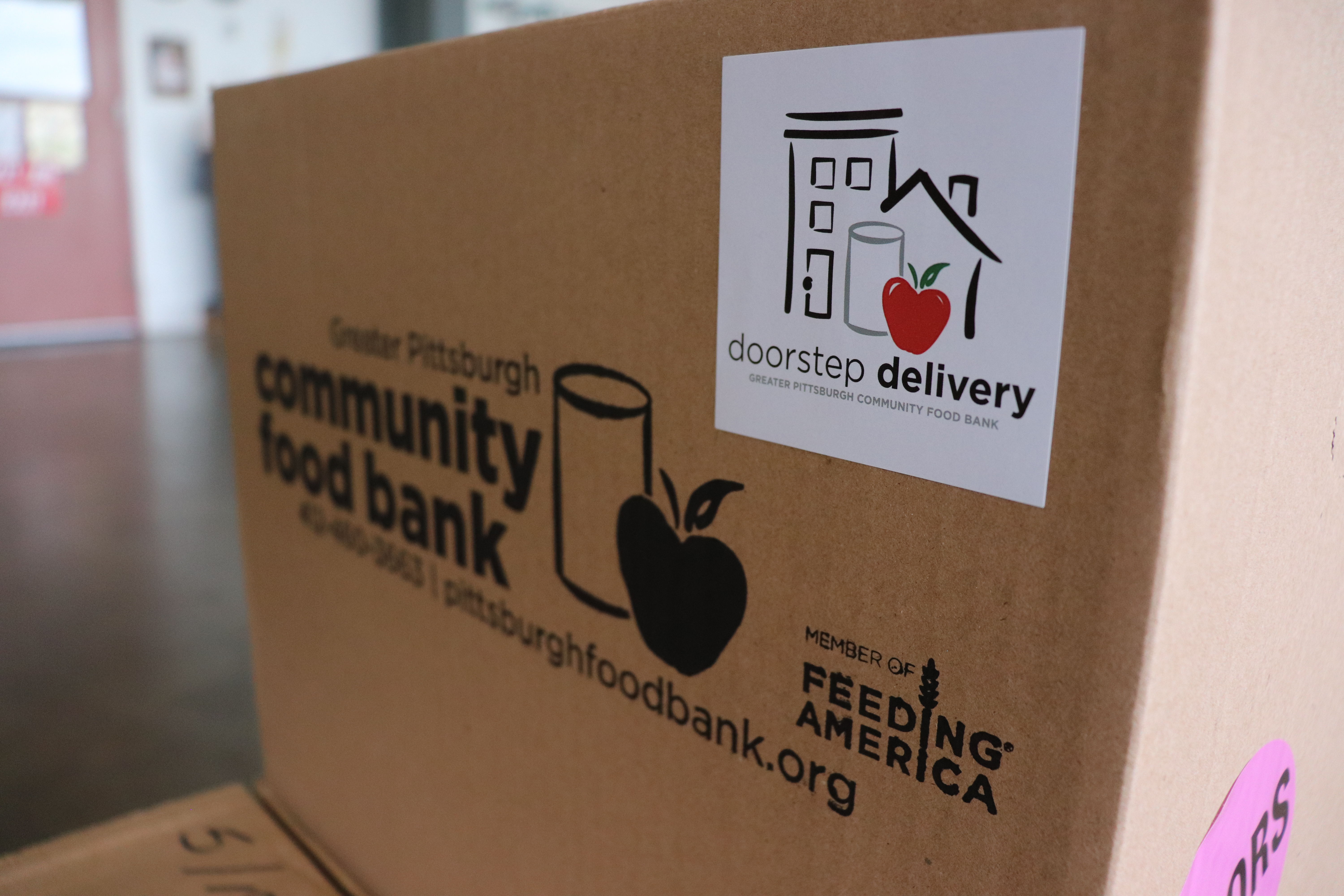 Every employee donated several boxes of food, like the one pictured above, to homes around Allegheny County.