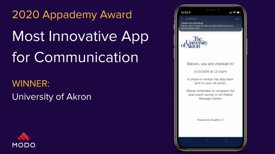 University of Akron - Most Innovative Communication - Appademy Awards 2020