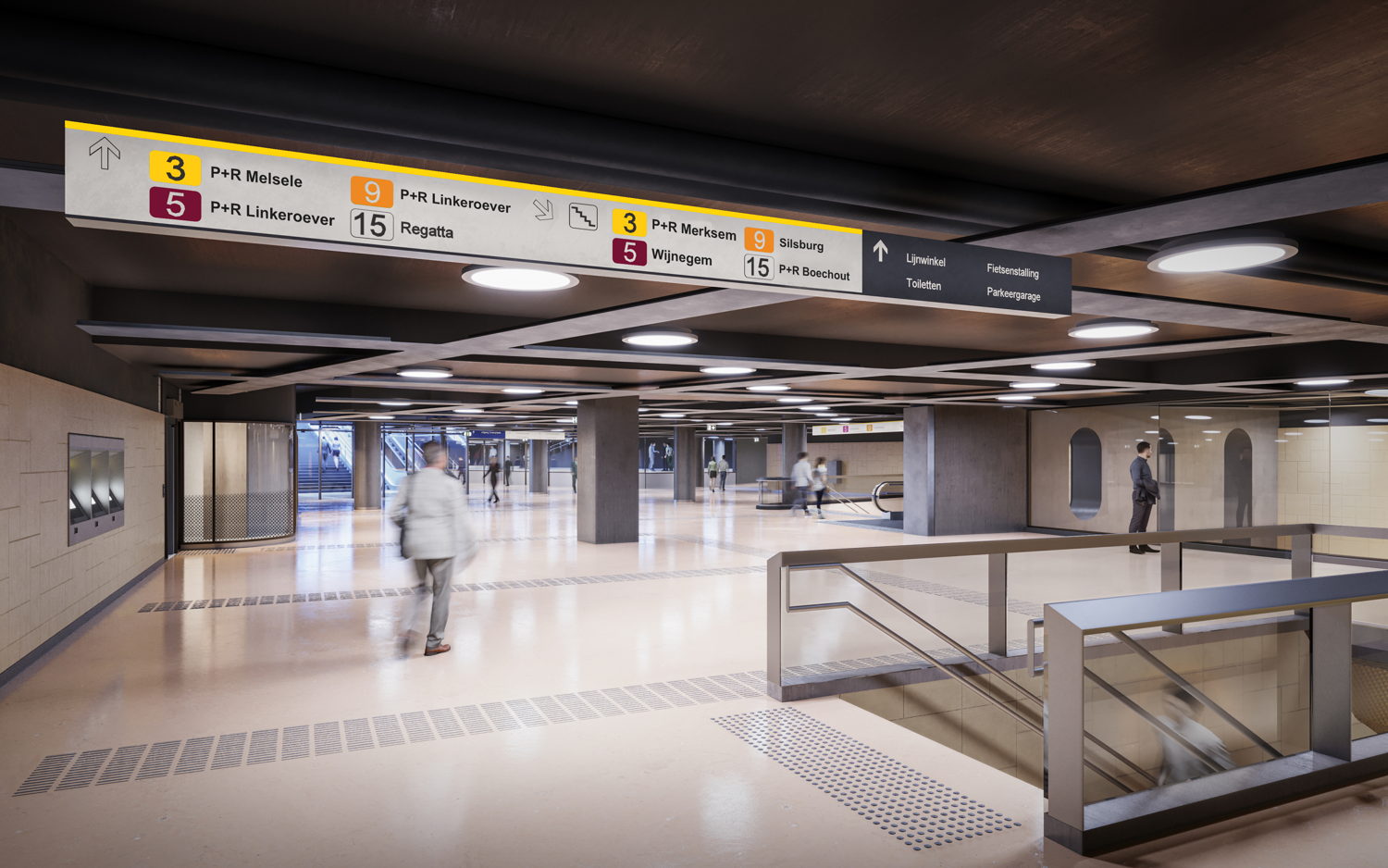Groenplaats ondergrond metrotoegang ©Witteveen+Bos i.s.m. Cross Architecture
