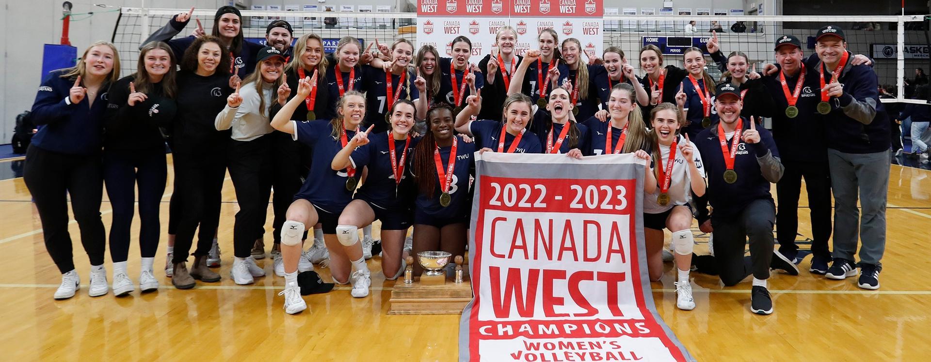 Trinity Western University claimed the 2022-23 Canada West title. Photo via TWU.