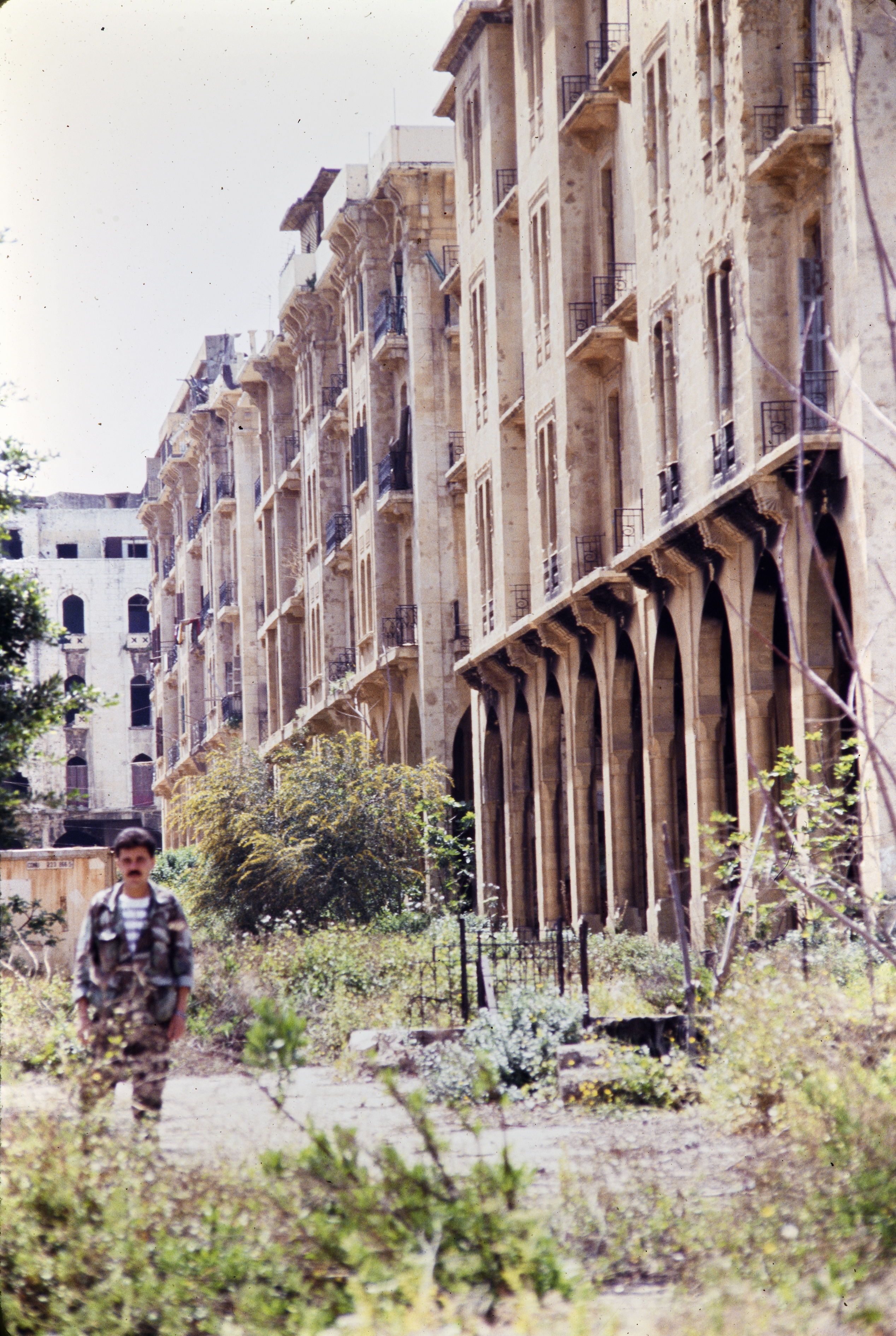 Downtown Beirut, 1990. Photograph by Akram Zaatari.