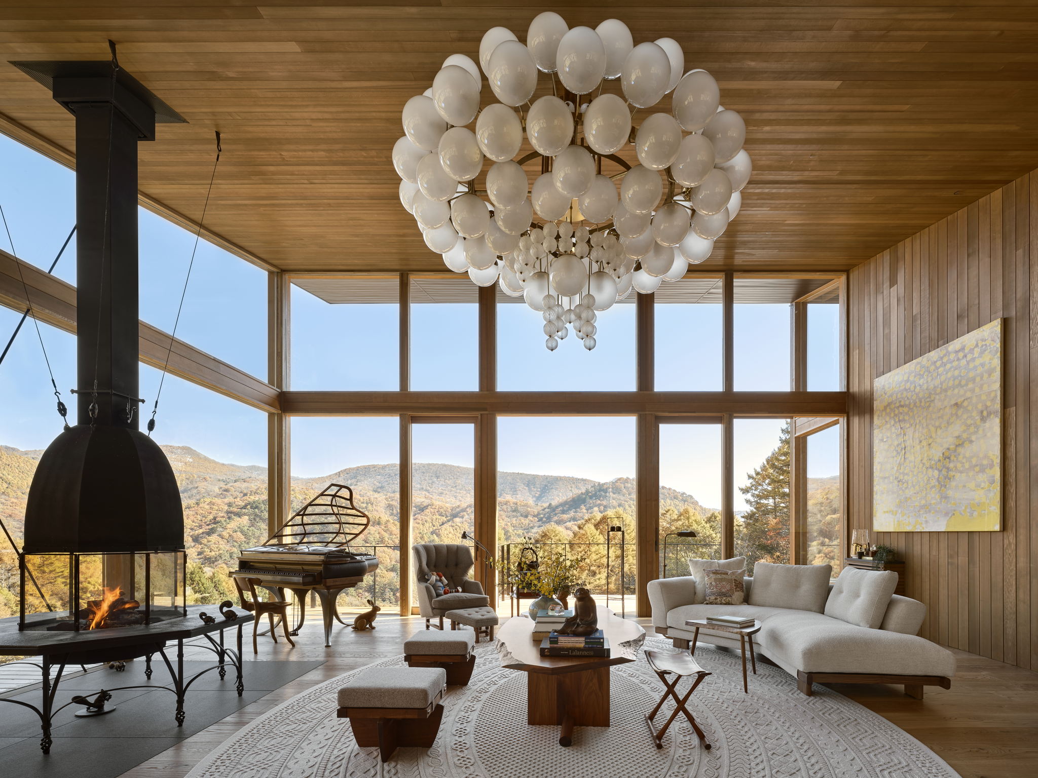 Living room - AB Concept's private residence Itsu Sho Sha, Karuizawa, Japan. Photography by: Owen Raggett