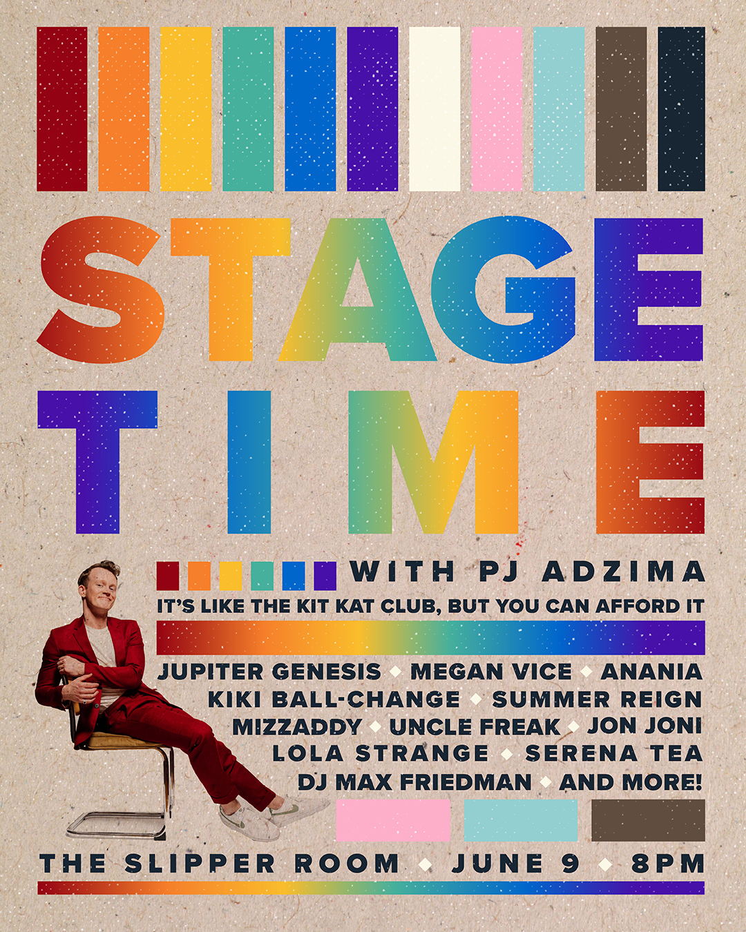 THE HOTTEST PRIDE TICKET IN NEW YORK CITY IS PJ ADZIMA’S STAGE TIME 