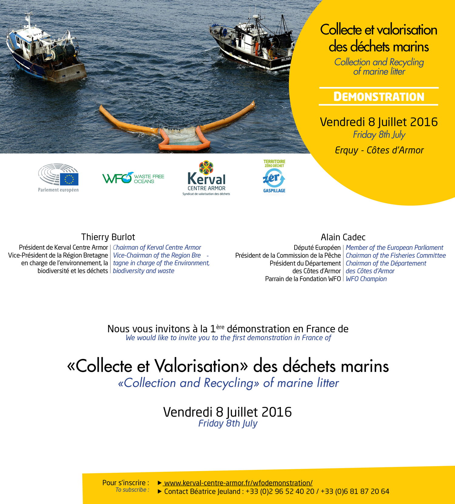 Invitation à la demonstration de collecte et valorisation des déchets marins