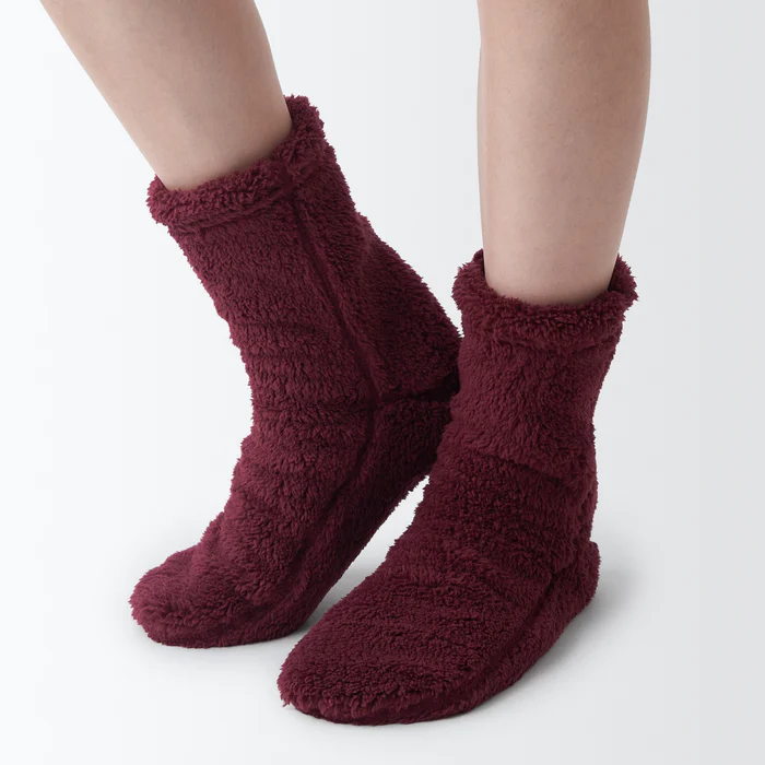 MUJI Right Angle Boa Fleece Cozy Socks, $12.90, muji.us 