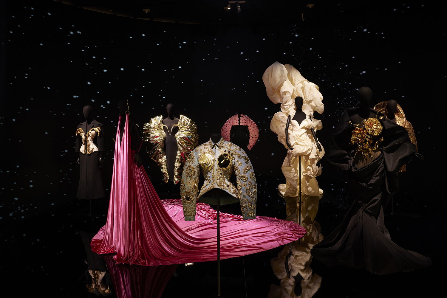 Installation view of designs by Maison Schiaparelli on display in NGV Triennial from 3 December 2023 to 7 April 2024 at NGV International, Melbourne. Photo: Sean Fennessy