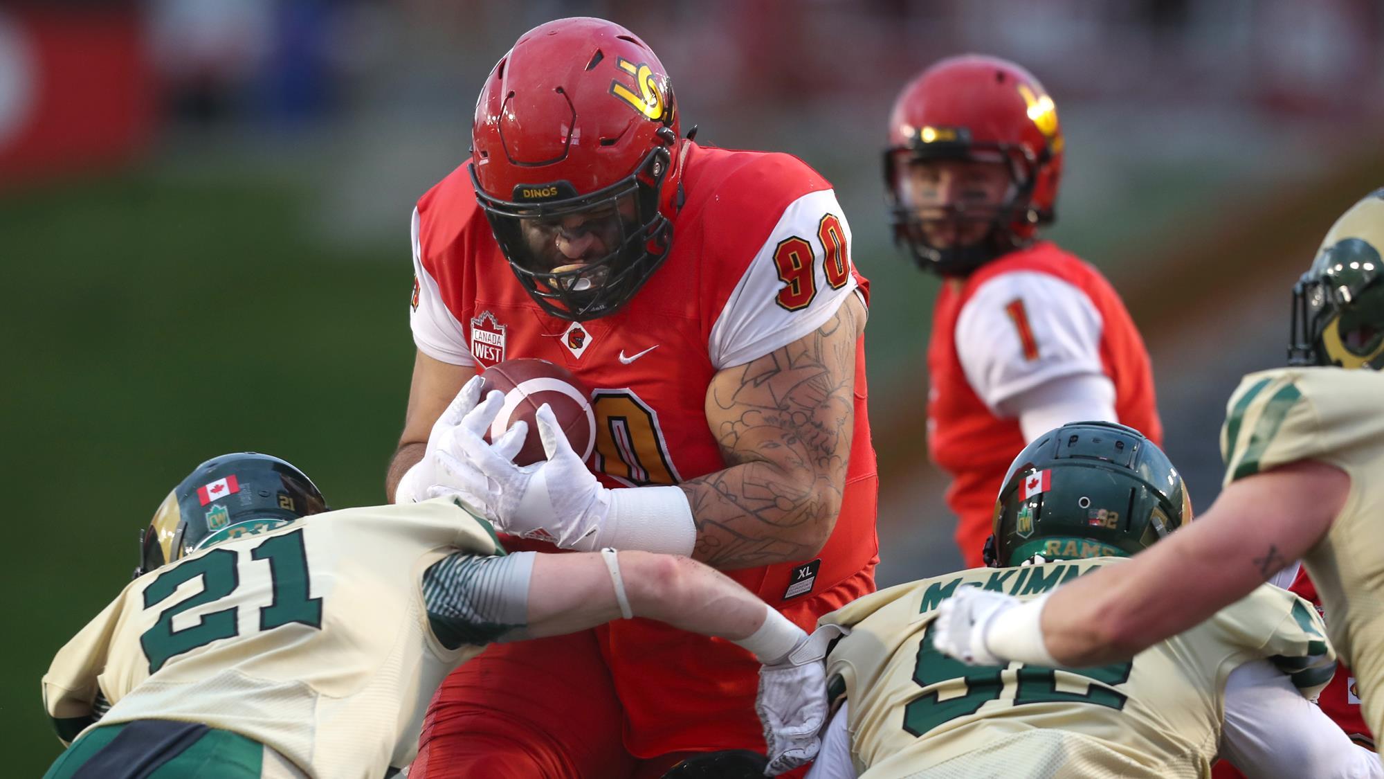 J-Min Pelley spent the 2019 season with the Calgary Dinos, helping the team to a Vanier Cup. Photo Courtesy: Dinos Athletics.