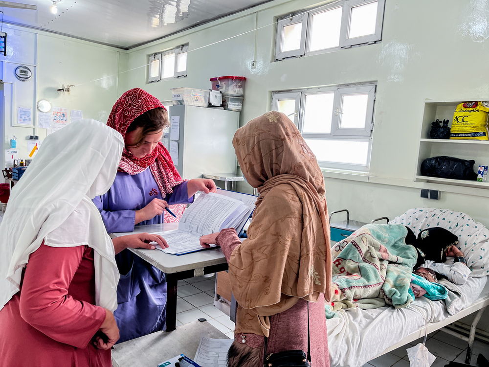 MSF gynaecologists check the medical records of mothers at Khost Maternity Hospital. | Date taken: 21/12/2023 | Photographer: Paul Odongo | Location: Afghanistan