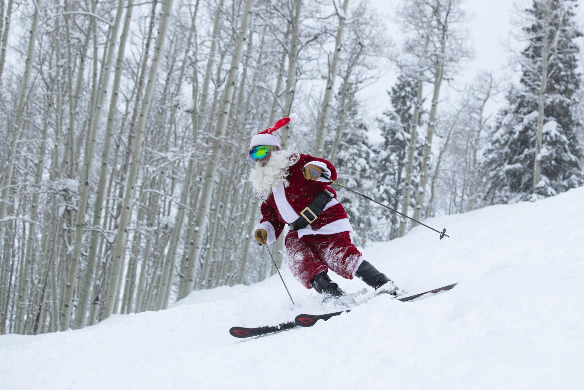 Santa makes a few turns at Purgatory near Durango, CO