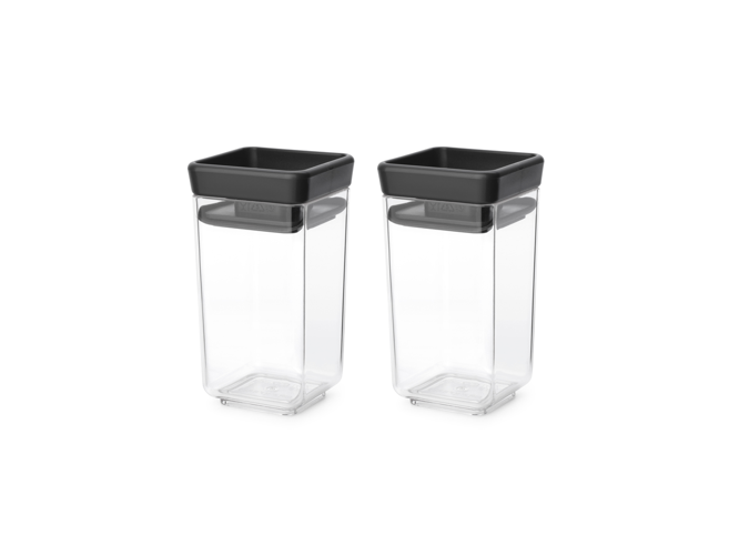 Tasty+ Stackable Canister, Set of 2 - Dark Grey - 8710755101137 Brabantia_1181x886px_X_NR-35050