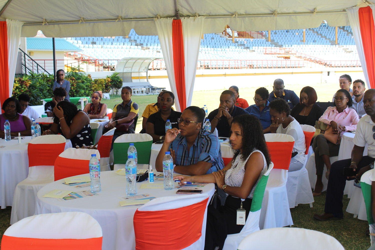 RePLAST-OECS project breakfast conference at the Daren Sammy Cricket Ground on September 25th