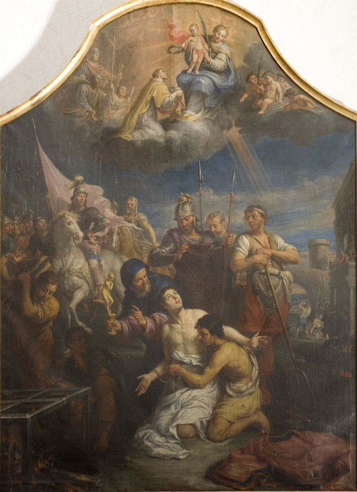 3 – Marc-Antonio Garibaldo, Marteldood van de H. Laurentius [Regina martyrum], 1658? (Antwerpen, Kerkraad Sint-Laurentiusparochie). Foto Hilke Arijs, © KIK-IRPA, Brussel