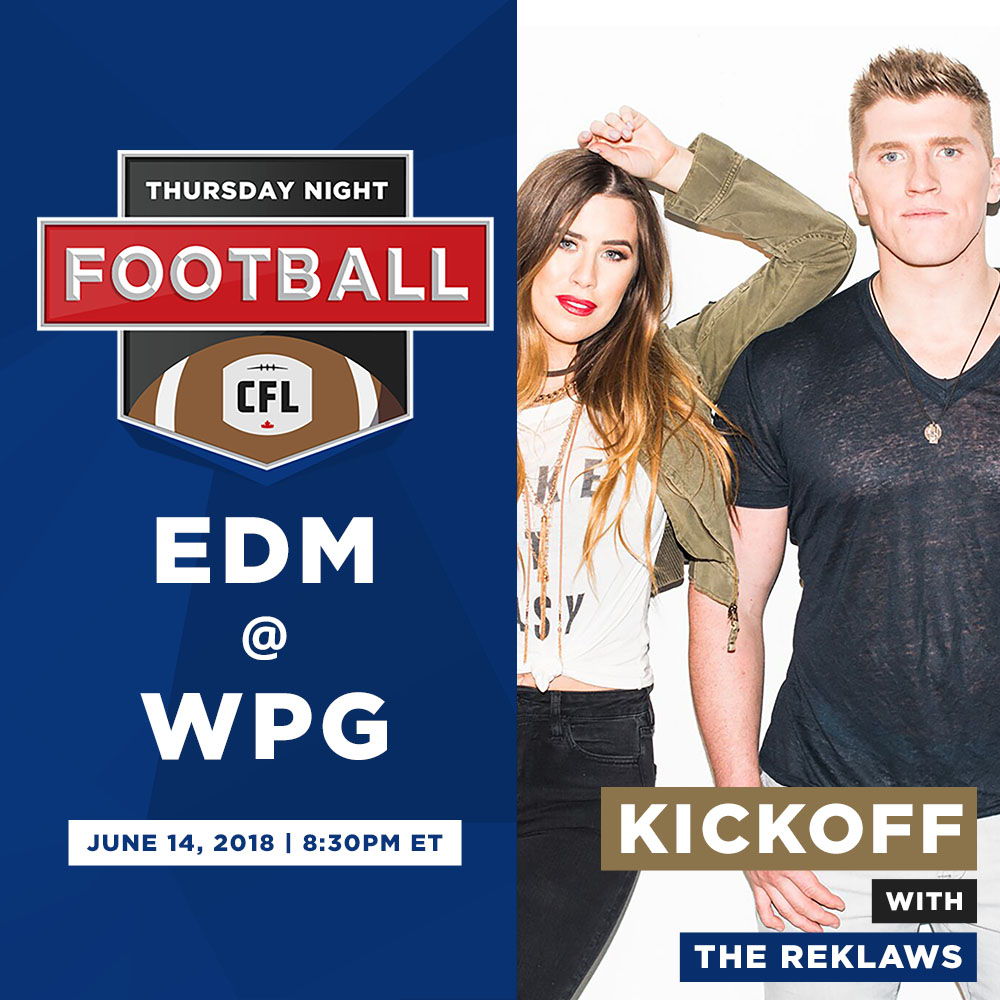 'The Reklaws' will perform at halftime on June 14th in Winnipeg.