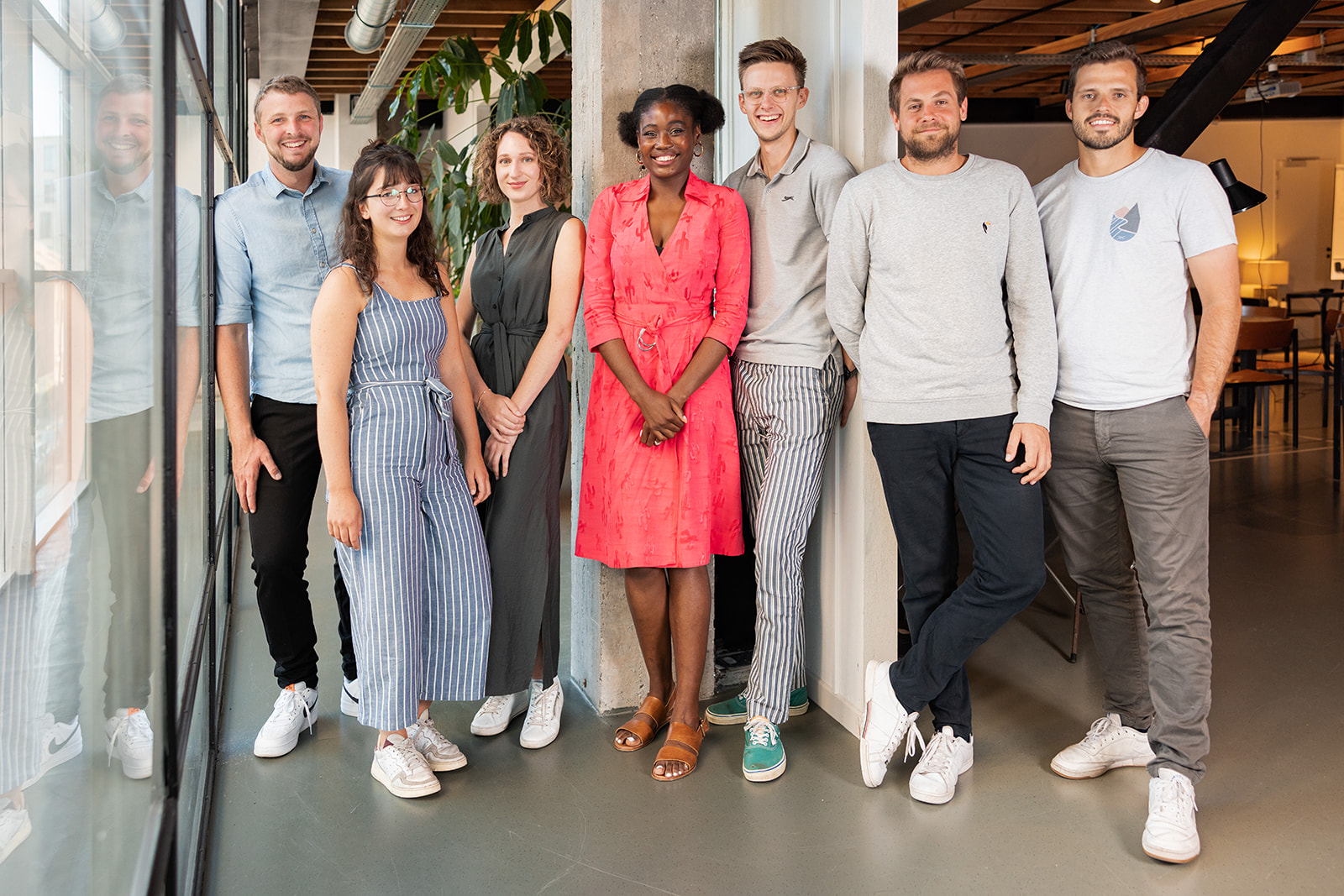 V.l.n.r: Albrecht Cherlet, Camille Ooghe, Isis Smets, Skenhesie Muanza Dolomingo, Kevin Coenen, Pieter Spillemaeckers, Vincent Claes