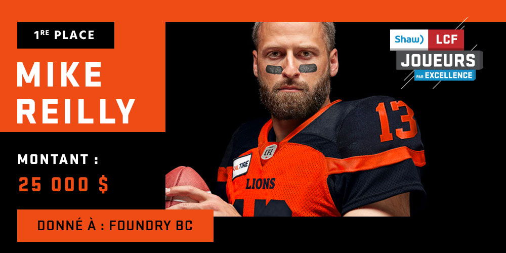 Mike Reilly fait un don de 25 000 $ à Foundry.