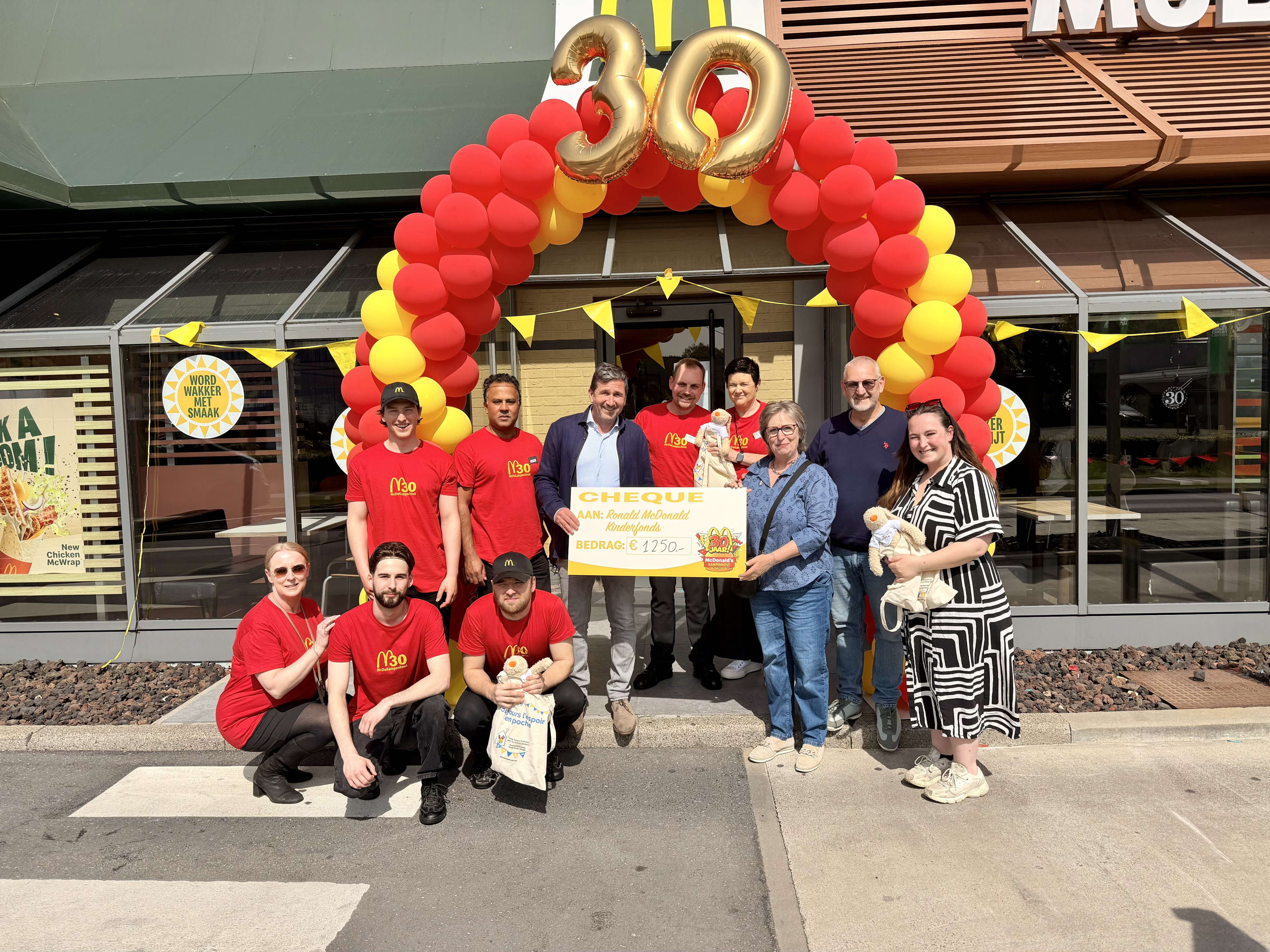 30 uur durende verjaardagsmarathon bij McDonald’s Kampenhout levert 1250 euro op voor het goede doel