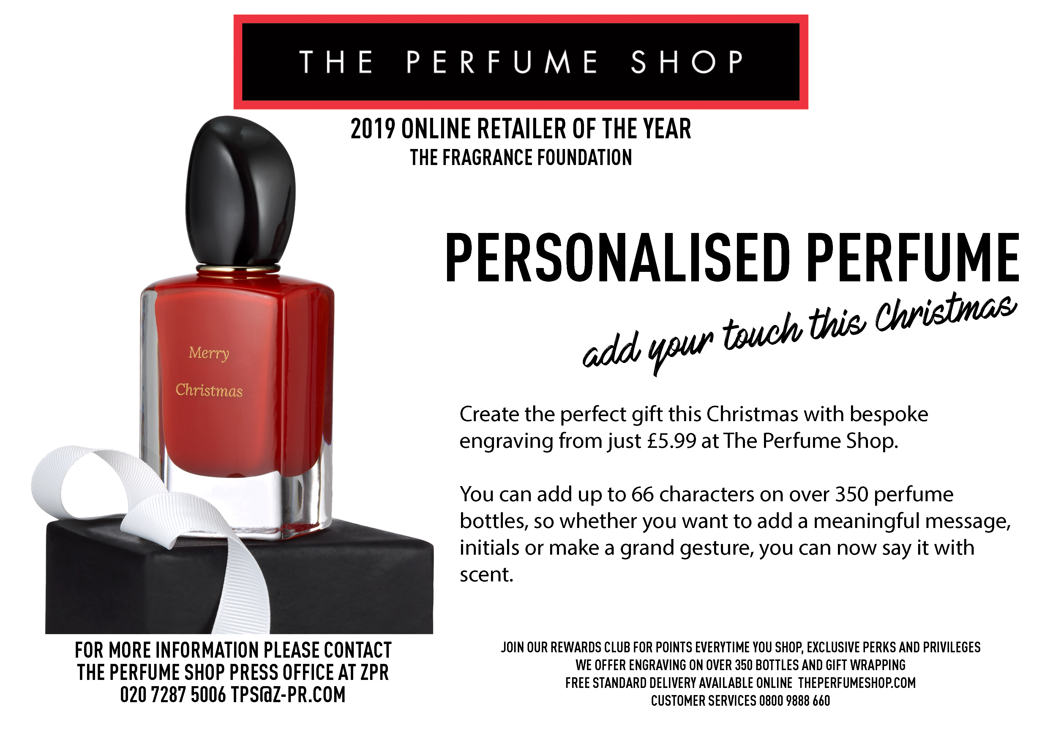 The fragrance shop discount engraving