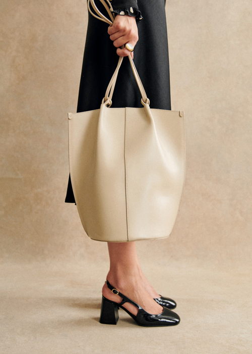 Sézane - Sac ROMIE Mastic Lisse - 350€